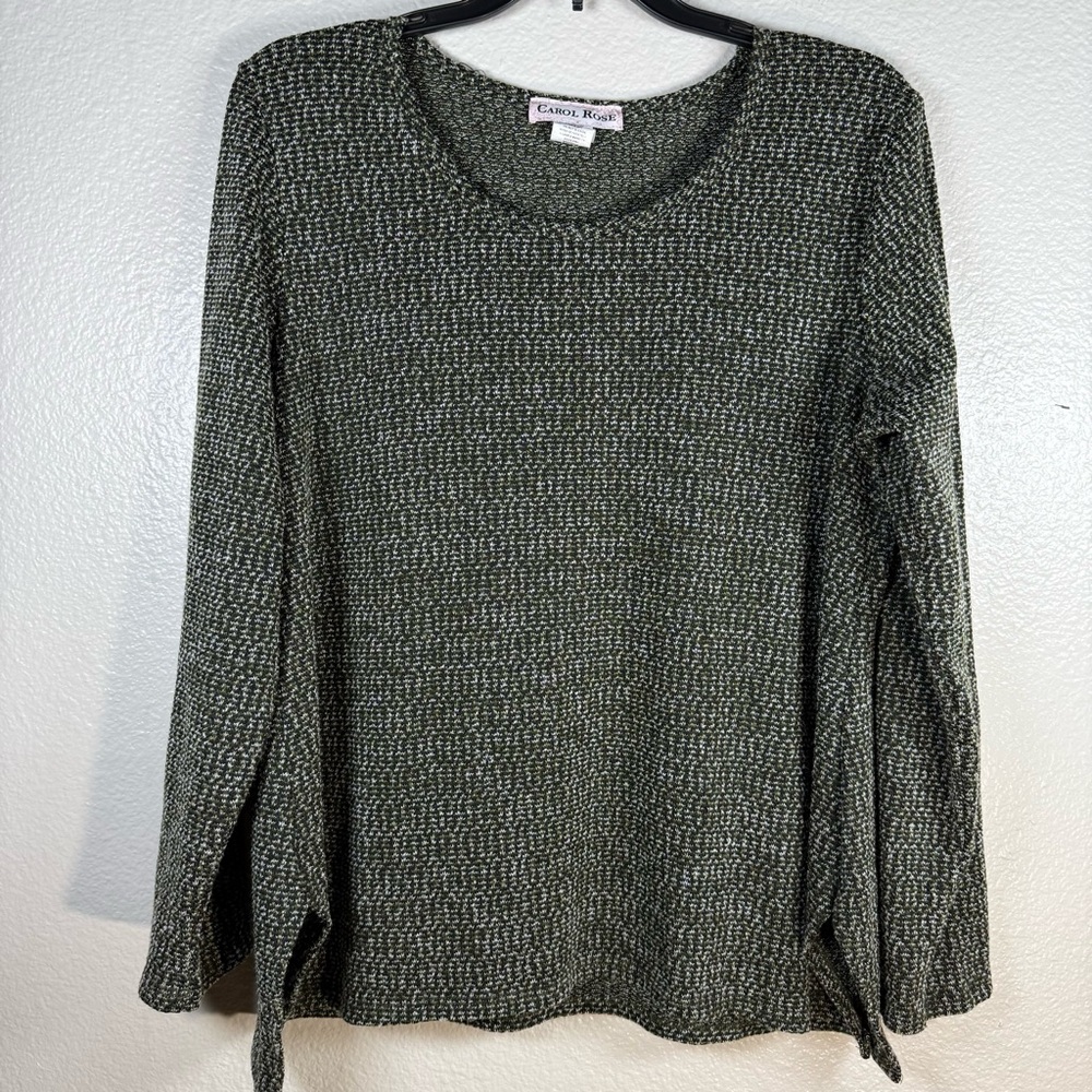Carol Rose Textured Olive Sweater SZ:XL
